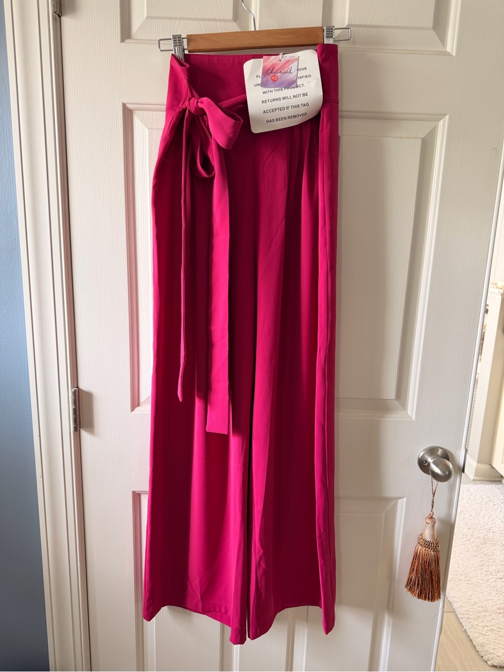 Brand New Chicwish Hot Pink Wide Leg Trousers